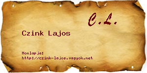Czink Lajos névjegykártya